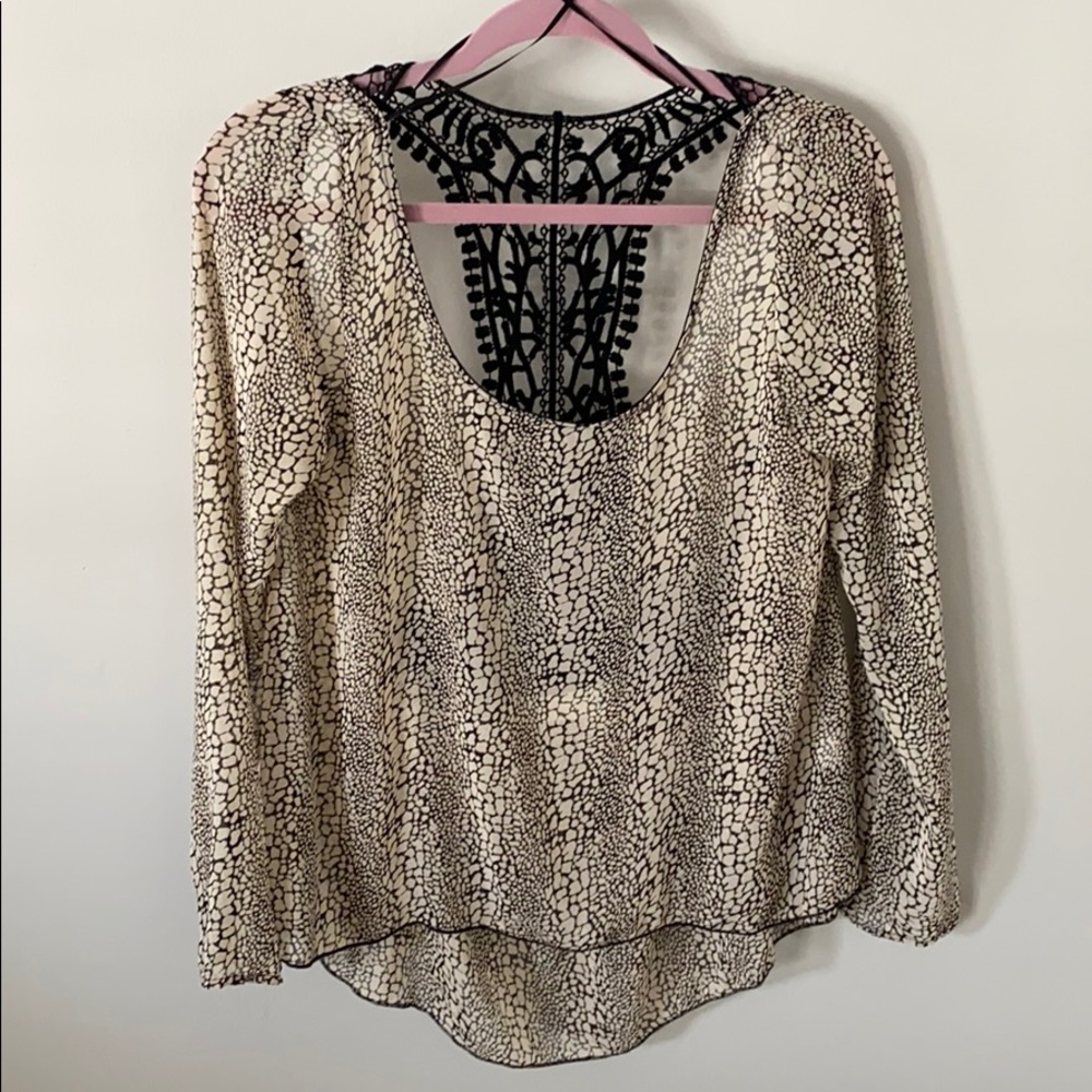 Vintage Havana long sleeve black/tan open back